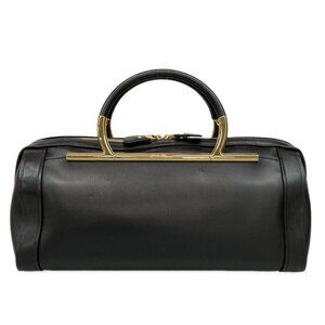 Salvatore Ferragamo Gancini Black Leather Handbag